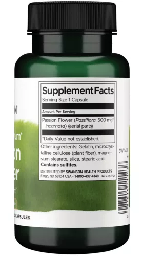Swanson Golgotavirág (Passion flower) 500mg 60 kapszula