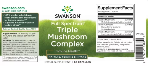 Swanson Triple Mushroom Complex kapszula 60db