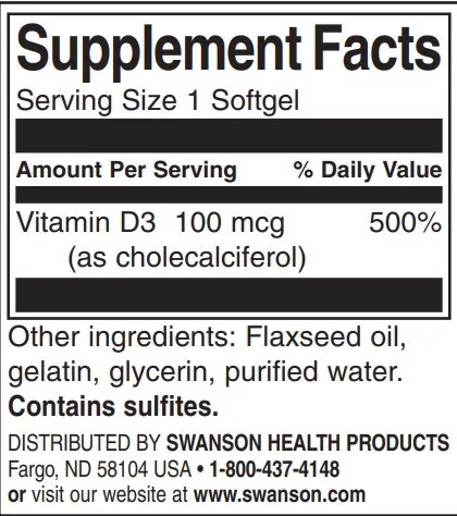 Swanson D3 vitamin 4000NE 90db lágyzselatin kapszula