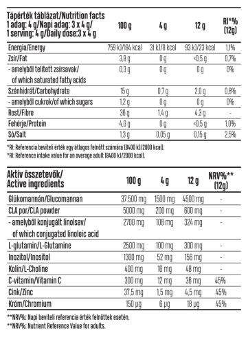 Luxoya Slim Control - Testsúlycsökkentést elősegítő glükomannán rost italpor - Cola-Lime íz 300g