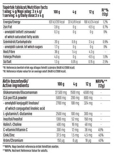 Luxoya Slim Control - Testsúlycsökkentést elősegítő glükomannán rost italpor - fahéjas-szilva íz 300g