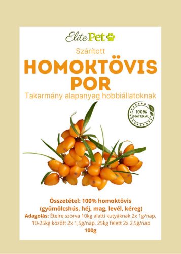 Elite Pet Homoktövis por 100% (gyümölcshús, héj, mag, levél, kéreg) 100g