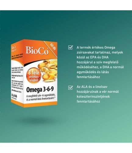 BioCo Omega 3-6-9 lágyzselatin kapszula 60db