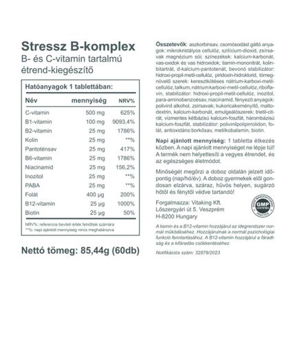 Vitaking Stress B-complex + C500 +B1 (60) tabletta