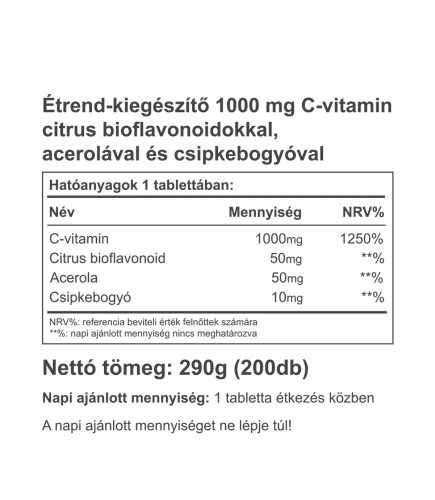 Vitaking C-1000 Bioflavonoid Acerola 200 tabletta