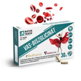   Natur Tanya® Vas-biszglicinát 30db kapsz BioPerine® fekete bors kivonattal