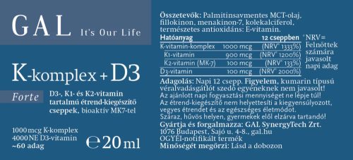 GAL K-komplex + D3 Forte vitamin 20ml
