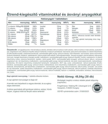 Vitaking Mega1 multivitamin tabletta 30db