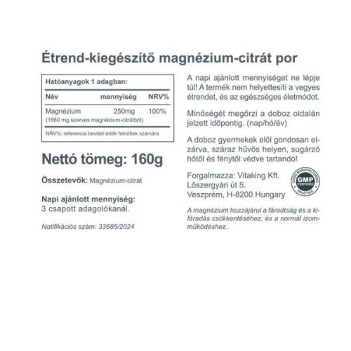 Vitaking Magnesium citrát por 160g