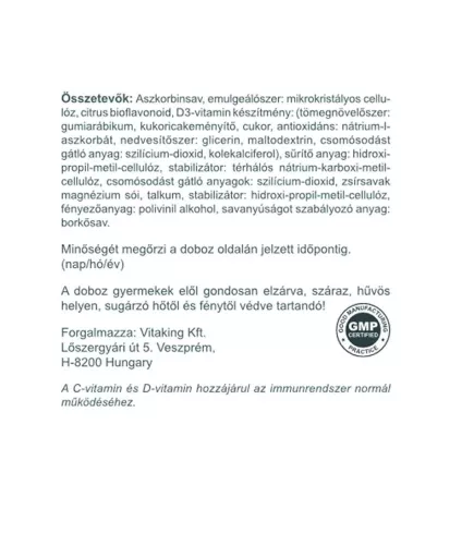 Vitaking C-1000 + D-4000 komplex (200) tabletta
