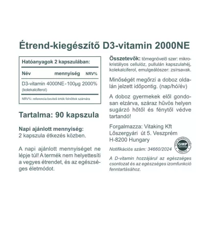 Vitaking D3-vitamin 2000NE kapszula 90db