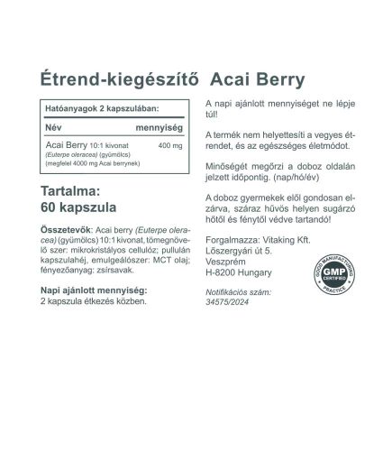 Vitaking Acai Berry 4000mg lágykapszula 60db