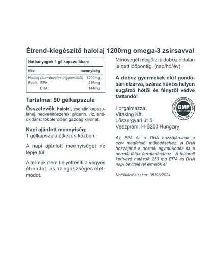 Vitaking Omega-3 1200mg (90) lágykapszula