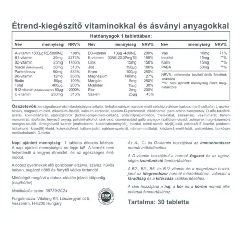 Vitaking Mega1 multivitamin tabletta 30db