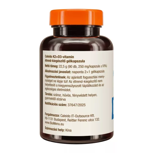 Caleido K2 + D3-vitamin gélkapszula 90db