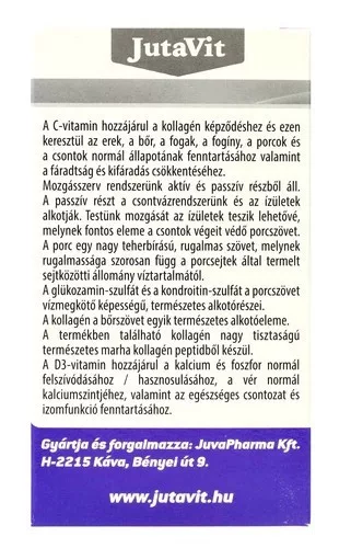 JutaVit Glükozamin-Kondroitin-Kollagén- MSM + D + C-vitamin 120db filmtabletta