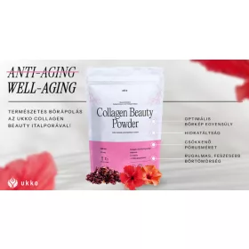   UKKO Collagen Beauty Powder 300g málnás, gyógynövényes multi-kollagénes italpor