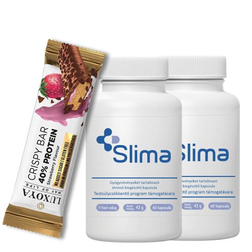 Slima étrend-kiegészítő kapszula 2x60db + Luxoya Complex rostpuding fehérjével
