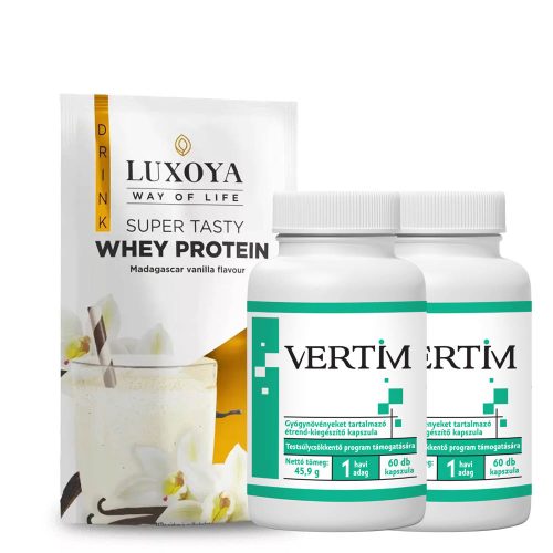 Vertim kapszula 2x60db + Luxoya Super Tasty Whey Protein 30g ajándék